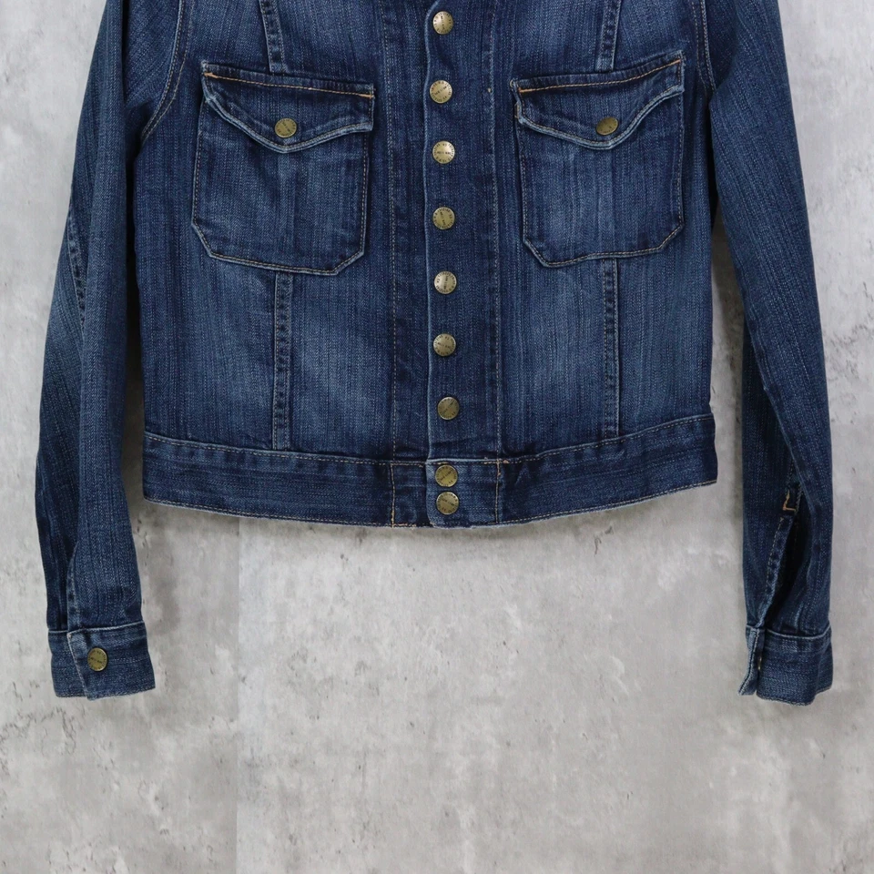 Chaqueta vaquera Current Elliott para mujer talla 1 azul The Snap Jacket Loved Foto 4 de 4