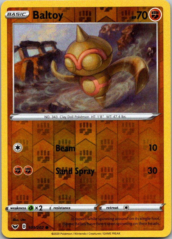 Pokemon Sword & Shield Base Baltoy Reverse Holo 101/202