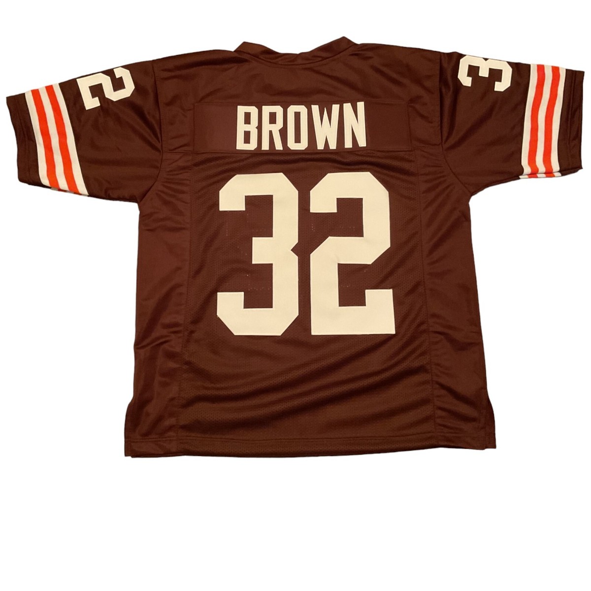 UNSIGNED CUSTOM Sewn Stitched Jim Brown Brown Jersey - M, L, XL
