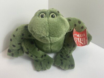 Vintage GUND Jeremiah Green Toad Frog Sound Croaks Plush Stuffed