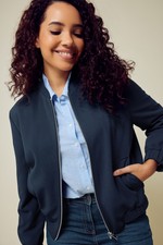 M&co Womens Blue Bomber Jacket
