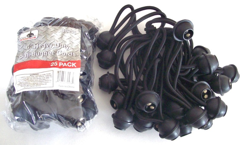 50 GOLIATH INDUSTRIAL 6" BALL BUNGEE BB256 TIE DOWN CANOPY TARP STRETCH CORDS