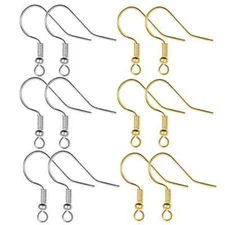 100pcs Stainless Steel Gold/Silver Ball Earring Hooks for DIY Earrings Making