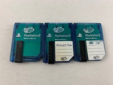 Playstation 2 PS2 Blue MadCatz 8MB Memory Card Lot of 3 - USED, TESTED