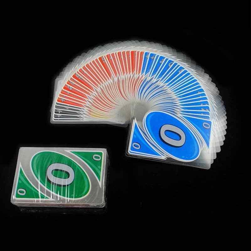 UNO H2O - Juego de cartas de PVC perfecto para la familia, impermeable,  transparente, interesante y divertido (azul)