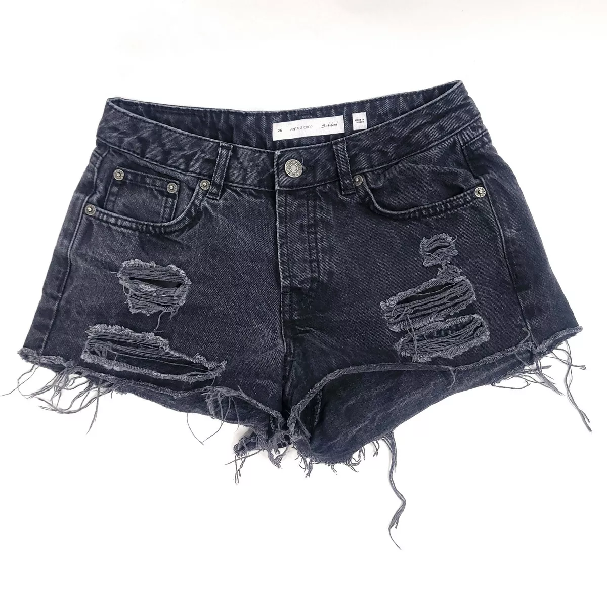 Women's High Waisted Rolled Hem Distressed Jeans Ripped Denim Shorts –  Lookbook Store