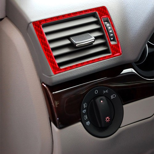 2X Red Left & Right Air Outlets Panel Trim Carbon Fiber For Audi A4 S4 2005-2008 - Picture 13 of 20