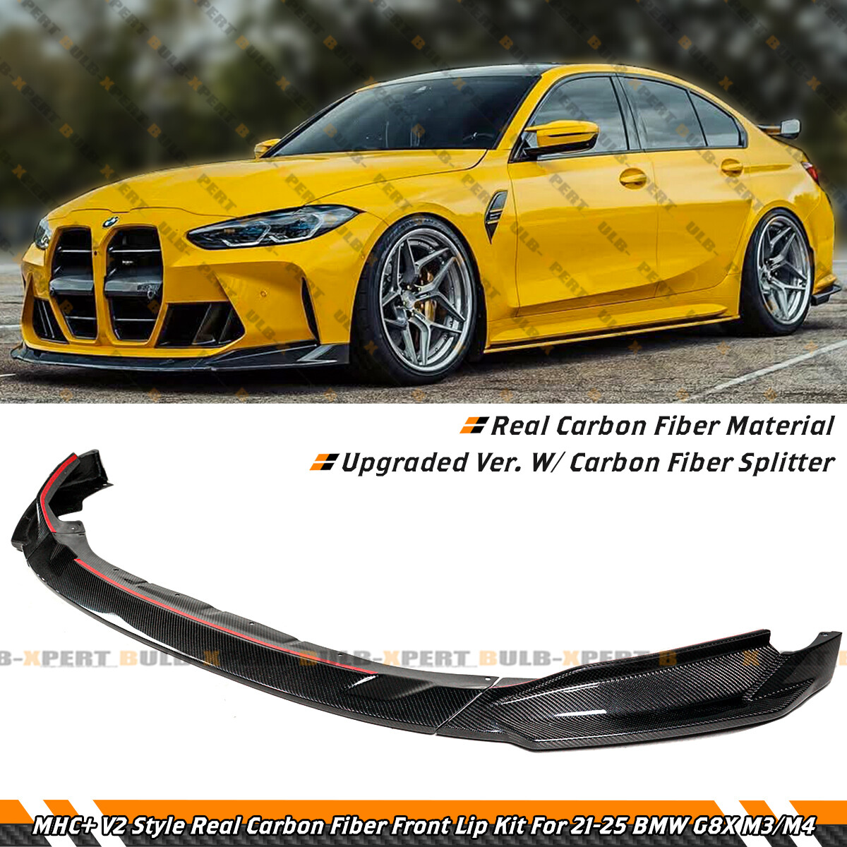 For 21-26 BMW G80 M3 G82 G83 M4 MHC V2 Style Real Carbon Fiber