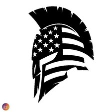 Patriotic Spartan Helmet Decal American Flag Warrior Vinyl Sticker Car Truck