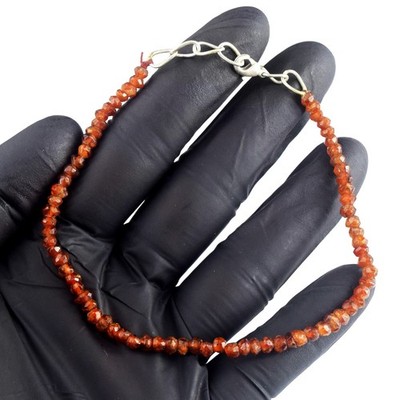 Tolles geschliffenes Hessonit Granat 33,00 kt Perlen schönstes Armband RK 06 E795