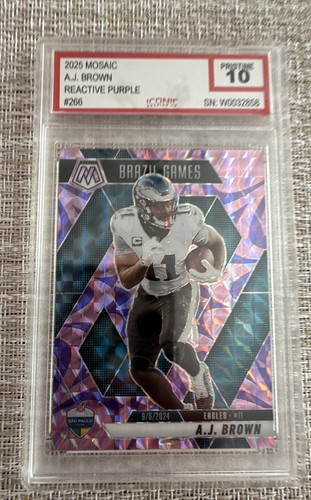 A.J. Brown [Reactive Purple] #266 2025 Panini Mosaic card