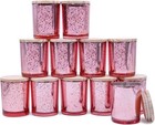 12 Pcs 7oz Candle Jars with Wood Lids, Rose Pink Glass Jars for Candle Making 