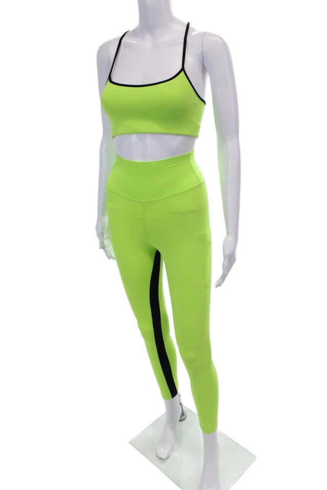 Splits 59 Mujer Tiro Alto Pull On Pantalones Leggings Sujetador Deportivo Verde Talla XS S Foto 4 de 4