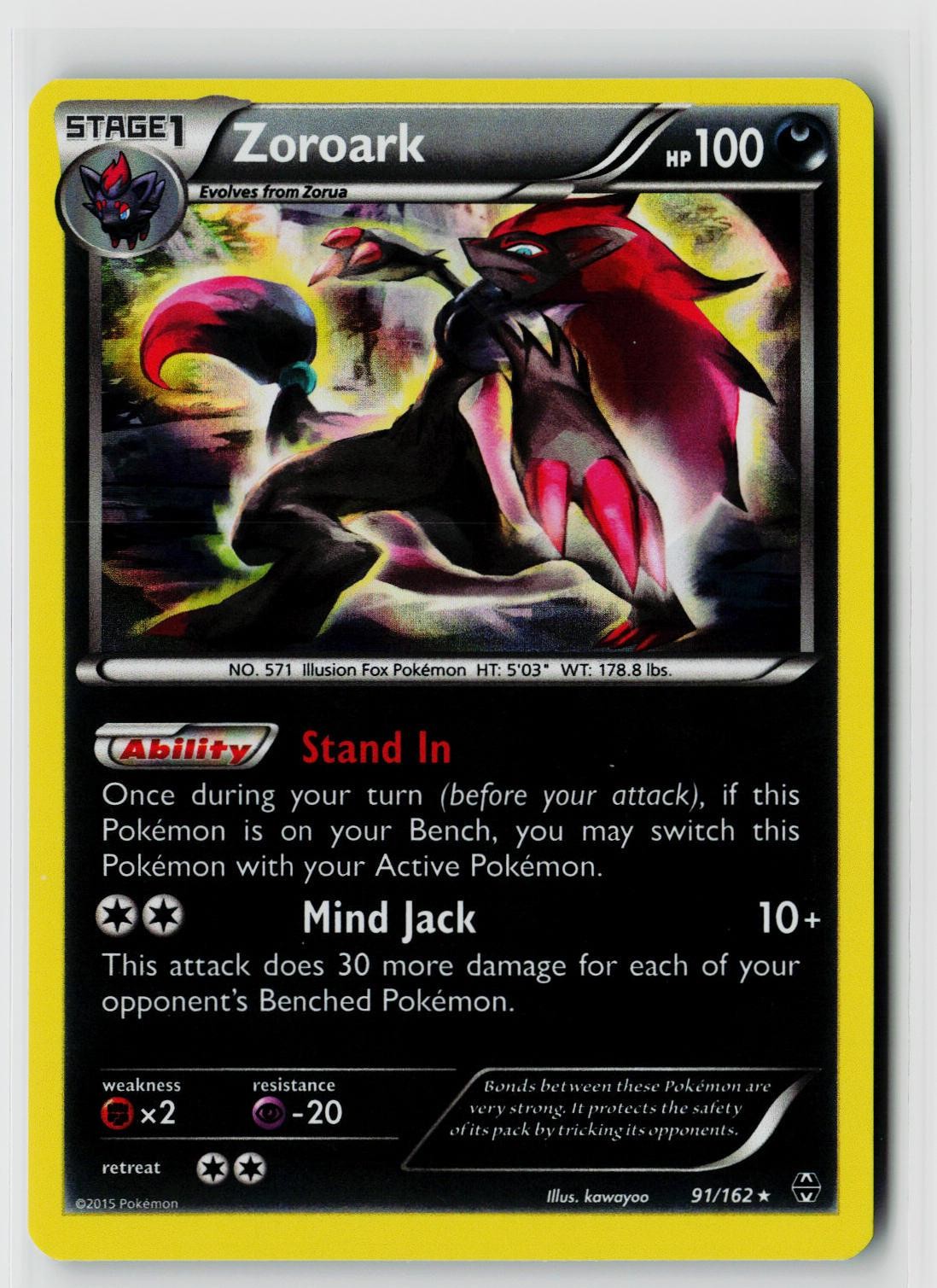 Pokemon XY - BREAKthrough #91/162 Zoroark Reverse Holo