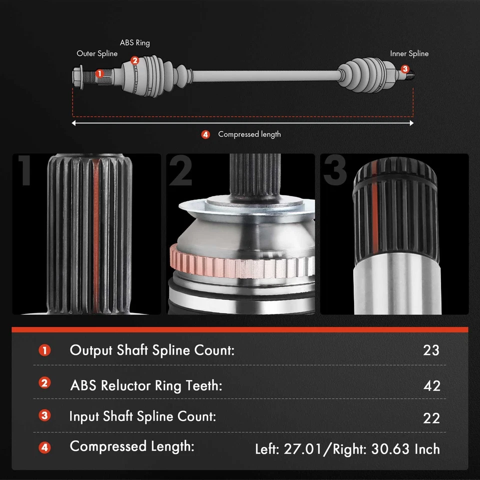 2pcs Front CV Axle Assembly for Chevy Metro 1998-2000 Geo Metro 1995-1997 1.0L - Image 2 of 4