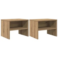 Nachttisch 2Er Set Artisan-Eiche 40X40X30 Cm Holzwerkstoff