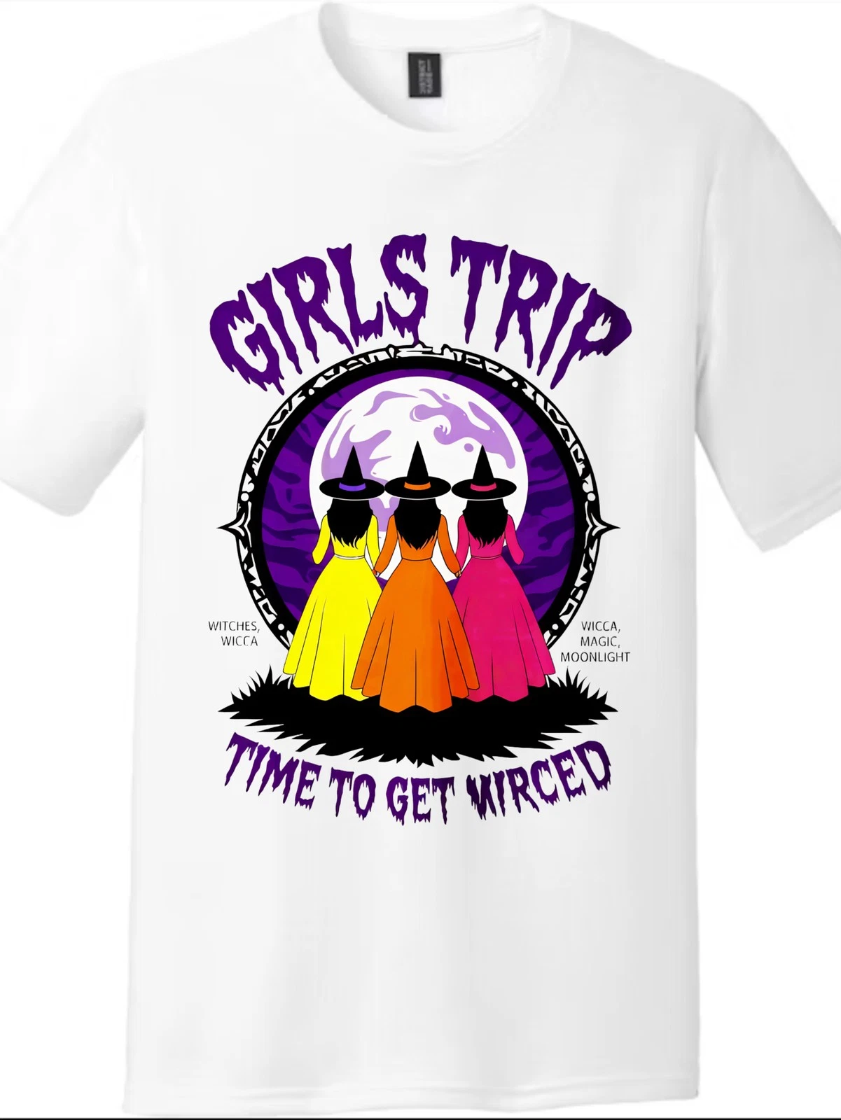 Halloween Witch Girlfriends  Printed T-Shirt-Unisex Casual Short Sleeve Tee