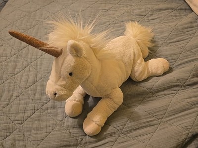 JELLYCAT London Luna White Unicorn Gold Glitter Horn Plush Stuffed Animal 16'' 