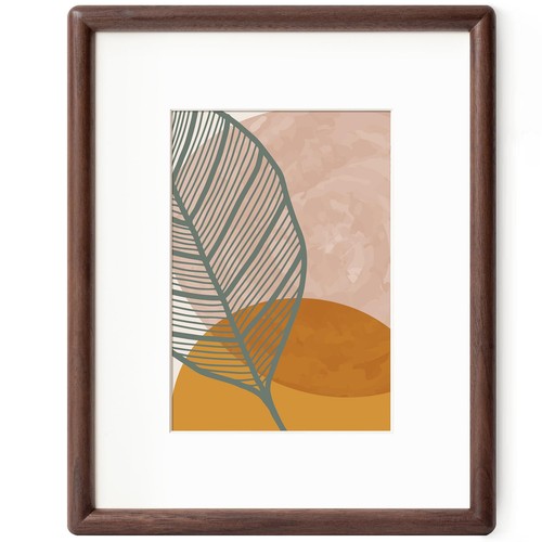 8 x 10 Picture Frame - Solid Walnut Frame 8x10 Matted to 5x7 - Rounded Corner...