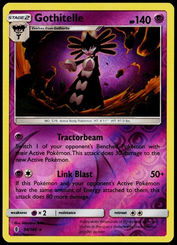 Gothitelle 54/145 SM - Guardians Rising NM Reverse Holofoil