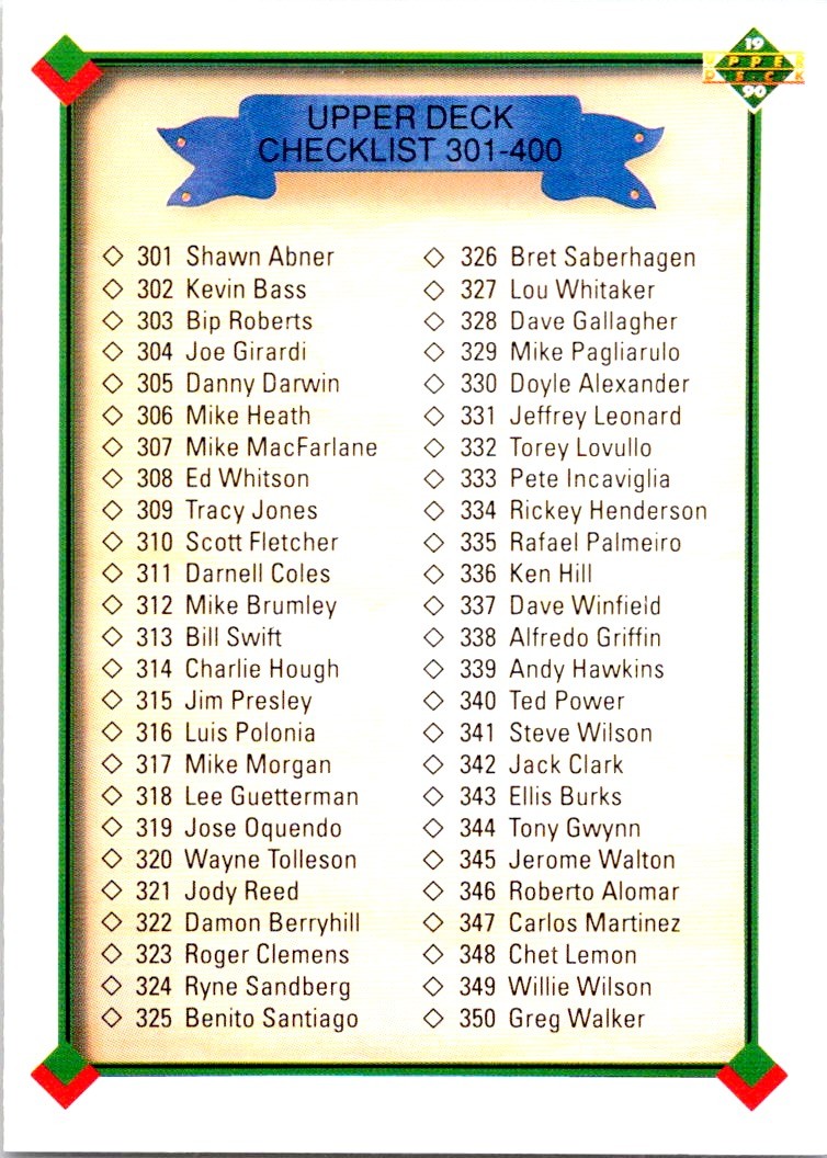1990 Upper Deck - Checklist: 601-700 #700a - Near Mint or Better