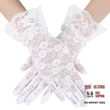 Lace Gloves Women Tea Party 1950s Accessories Opera Princess Wedding White