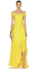 ALEXANDER McQUEEN Yellow Evening Gown Size 42/6US| Authentic $6,200 Retail