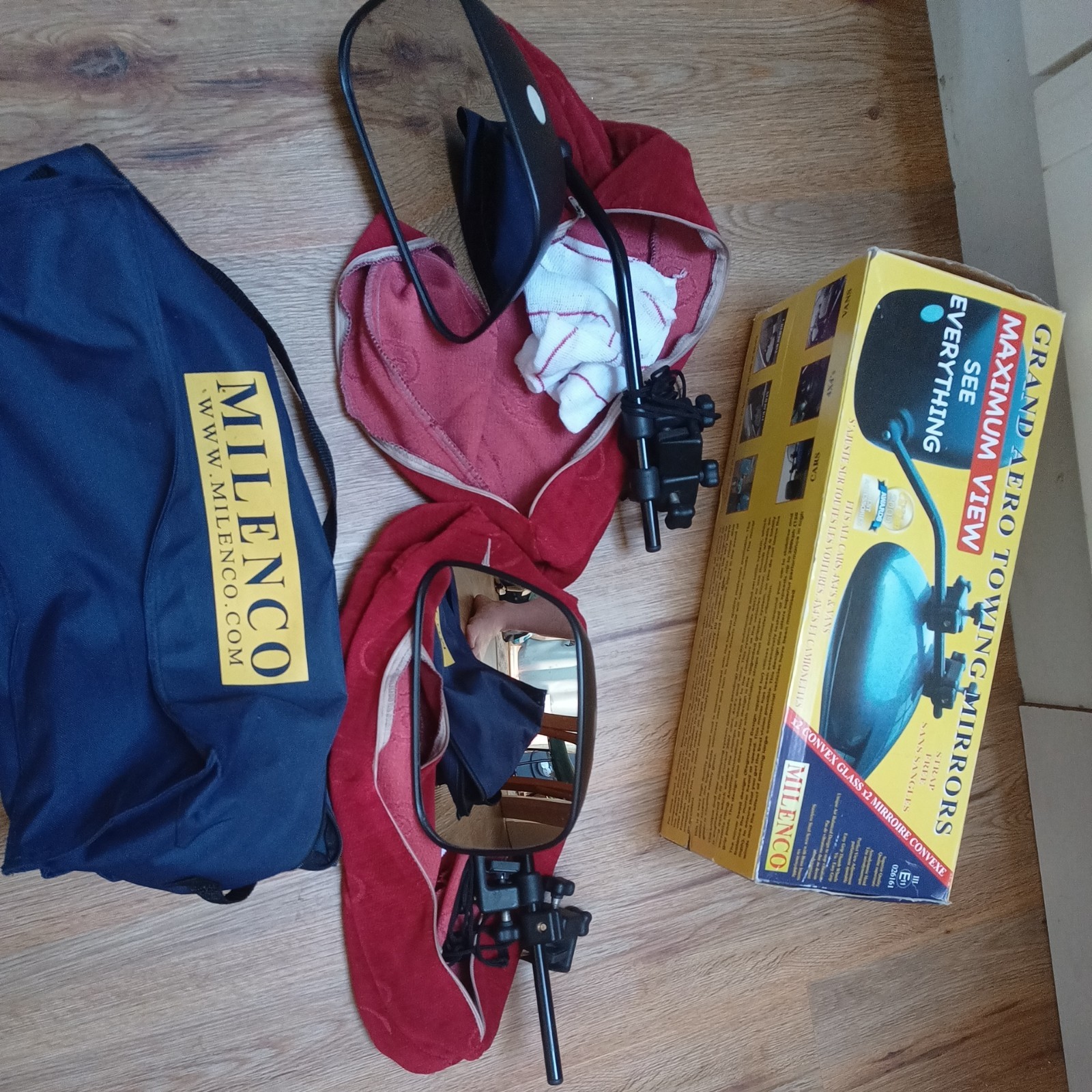 Milenco Grand Aero Convex Towing Mirrors - 2 Pack with Bag, Covers and Box