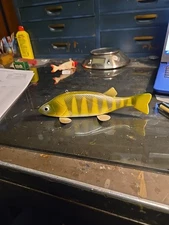 Vintage Ice Fishing Decoy King Spearing Decoy Perch