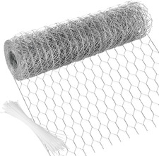 Chicken Wire 13.7 in X 393.7 in Poultry Wire Netting Hexagonal Galvanized Mesh