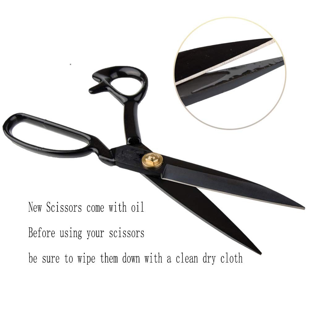 Sewing Scissors for Fabric Black - Professional Heavy Duty Industrial Strengt...