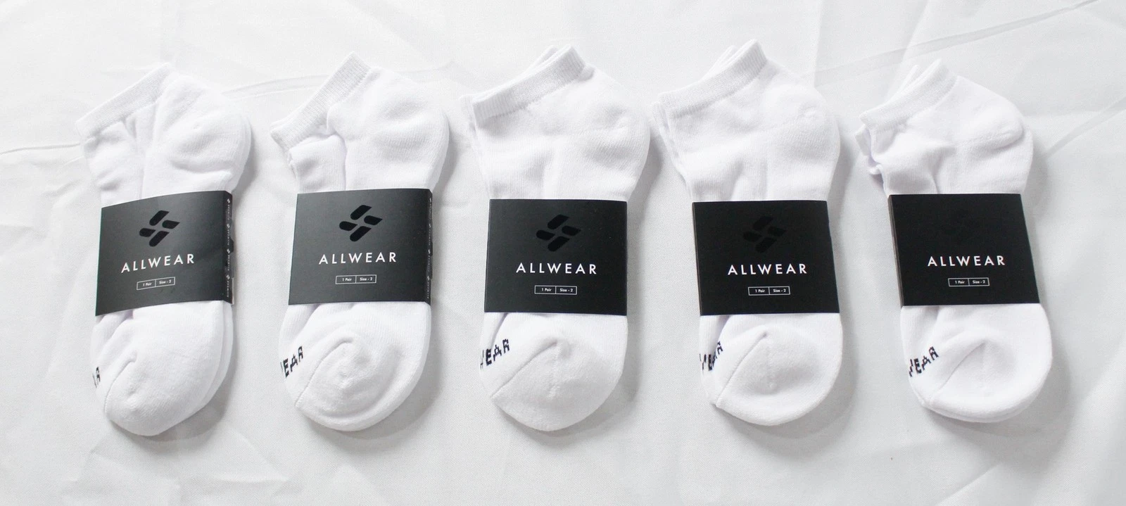 Allwear Unisex 5-Pack Cushioned Organic Cotton Ankle Socks ZG3 Bone Size 2 (M)