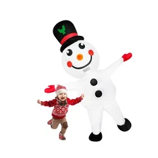 Christmas Snowman Inflatable Costume Blow-up Suit Cosplay Outfit for Adult,Ha...