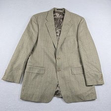 Chaps Ralph Lauren Silk Blazer 44 Tall Lord Taylor Tan Vintage Herringbone