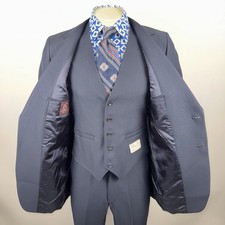 Vtg Warren Sewell Suit Mens 39 Long Jacket 33 Pants Unhemmed 70s Disco Polyester