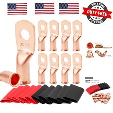 10pcs 6 AWG-1/4 Battery Lugs,Heavy Duty Wire Lugs,Ring Terminals,Battery Cabl...