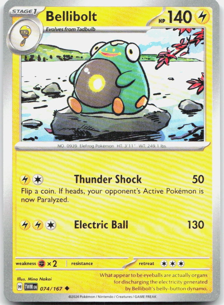 Bellibolt 074/167 SV06 Twilight Masquerade U NM Pokémon — English