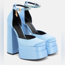 VERSACE Medusa Aevitas Satin DOrsay Platform ...