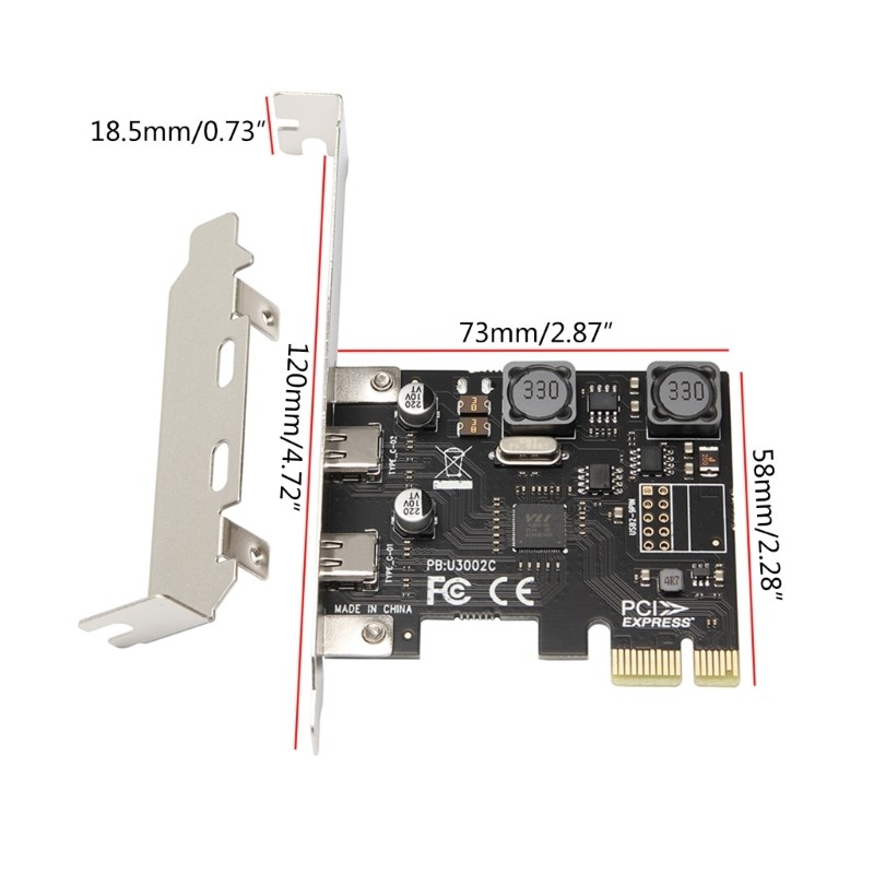 2-Port USB 3.1 (10Gbps) PCIe Card Super Speed PCIExpress X1 to