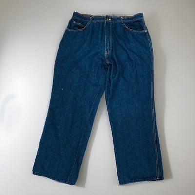 Live Ins Jeans Womens 38 Straight Leg Dark Rise High Wash Blue Denim Embroidery