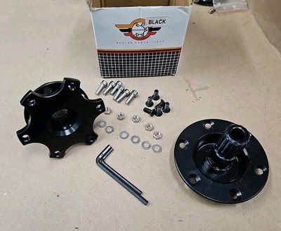 Epman Racing Steering Wheel Quick Release Splined Bolt on Hub Adapter Black
