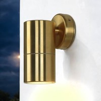 Robuste AußEnleuchte Philipos Messing Ø6Cm GU10 IP54 Down Strahler Wand