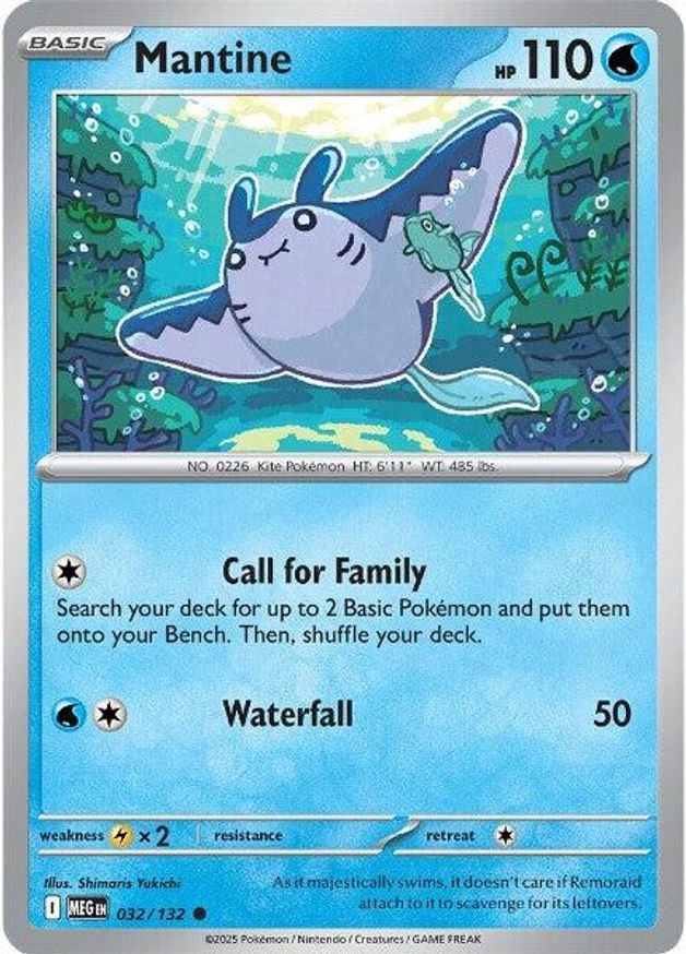 Pokemon Mantine (32/189) Mega Evolution NM REVERSE HOLO