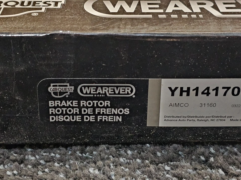 Rotor de disco de freno trasero Carquest Wearever YH141706 para monovolumen Mazda 2004-2006 Foto 3 de 4