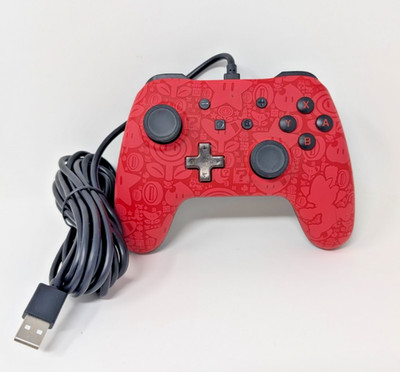 Nintendo Switch Wired Controller Power A Super Mario Red Pattern Gamepad