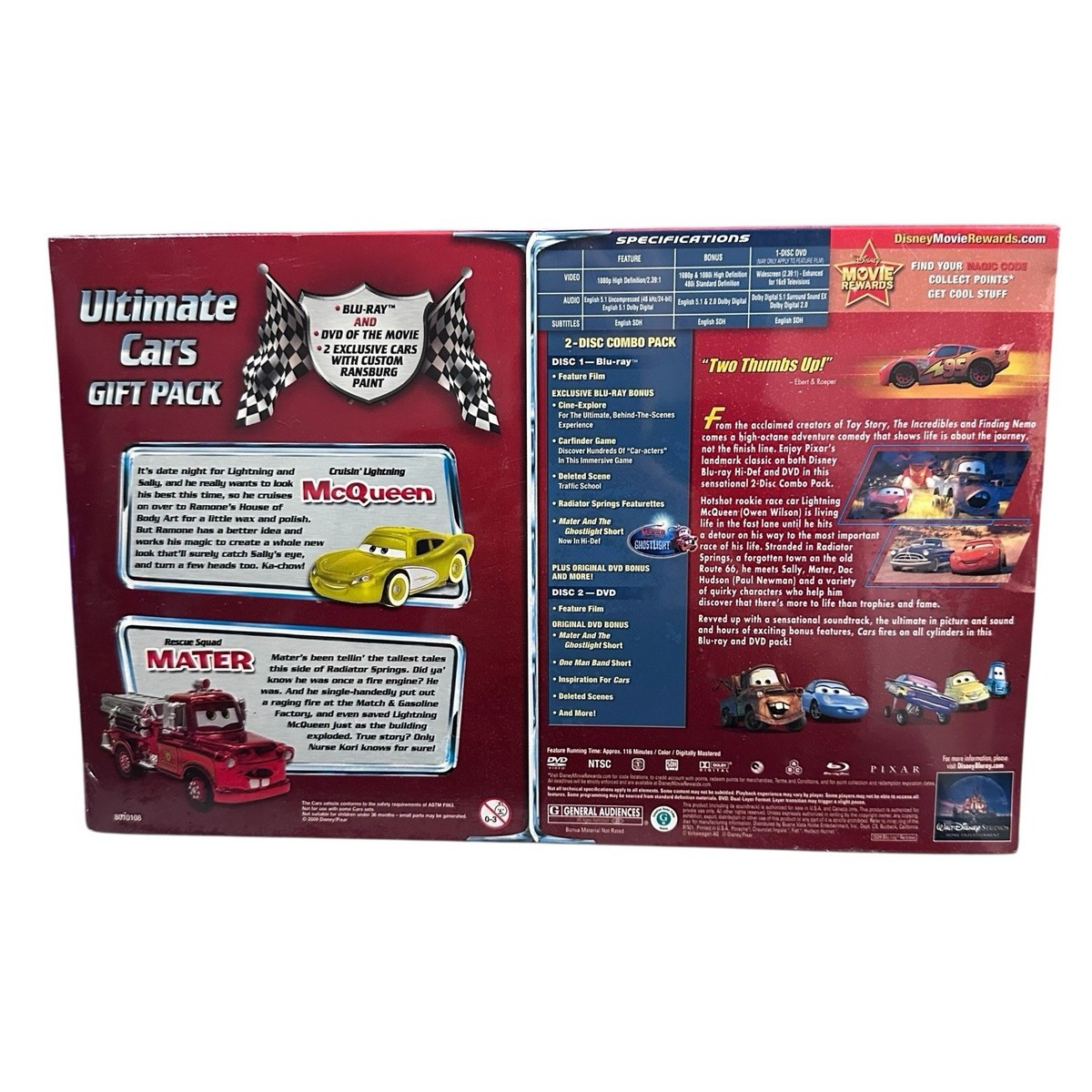 Cars (Blu-ray/DVD, 2009, 2-Disc Set, Ultimate Gift Pack; With Die