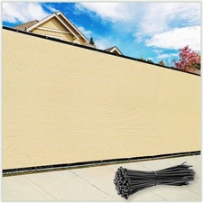ColourTree 6x50' Beige Privacy Fence Screen Windscreen Shade Cover Fabric Tarp