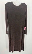 Pre-Owned Loft Black Size Small Cocktail Midi Long Sleeve Dress