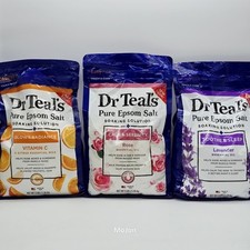 Dr Teal's Pure Epsom Salt Glow Vitamin C  Calm Rose  Soothe Lavender 3 Lb READ