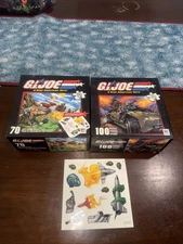 GI Joe 2002 ARAH Puzzle Boxes EMPTY and Sticker Sheet!